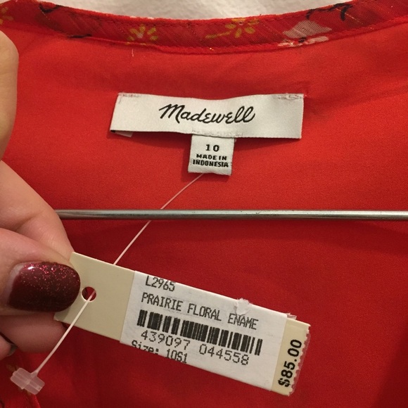 NWT Madewell Tiered Sleeve Peplum Metallic Prairie - Picture 7 of 8